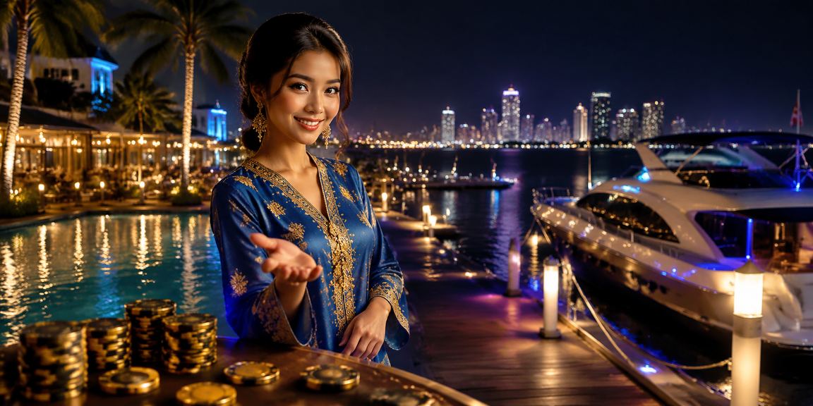 Suasana hiburan kasino dan taruhan sukan gaya Malaysia baju kurung